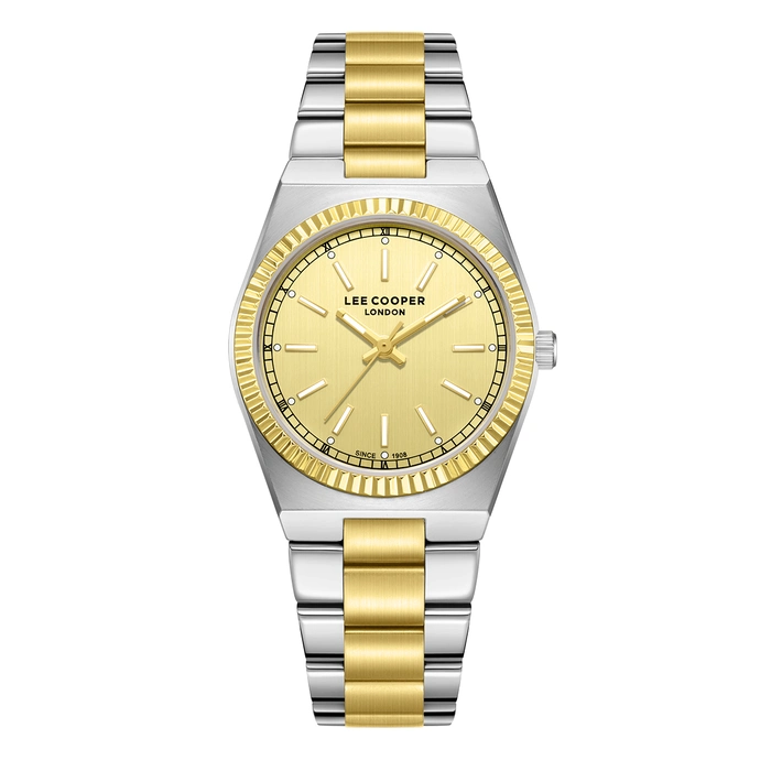 LC08375.210 Γυναικείο ρολόι Lee Cooper LC08375.210 με δίχρωμο μπρασελέ και χρυσό καντράν