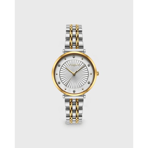 Γυναικείο ρολόι VOGUE NEW BLISS 2020815362 με δίχρωμο μπρασελέ και silver καντράν